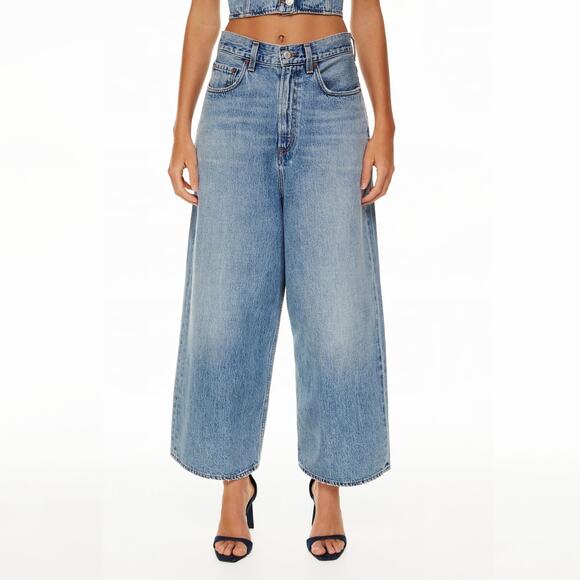 AGOLDE Valeria High Rise Wide Leg Jeans Temor Medium Wash Size 26 - Picture 1 of 6